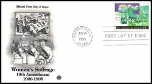 US 2980 Women's Suffrage PCS U/A FDC