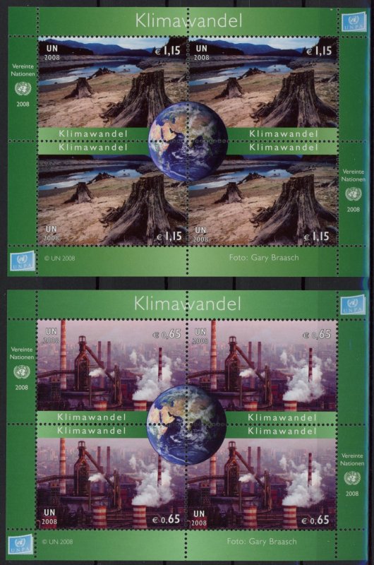 [HipG907] United Nations 2008 : Climate change Good set 2 sheets very fine MNH