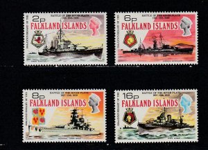 Falkland Islands # 237-240, Battleships, Mint LH, 1/3 Cat.