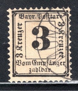 Bavaria #J3    F/VF,  Used,  Light Munich Cancel, CV $475.00   ...  0530149