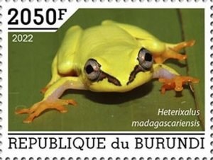 Burundi - 2022 Blue-back Reed Frog - Stamp - BUR2201099a