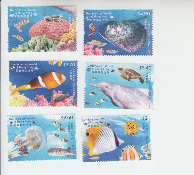 2019 Hong Kong Underwater World (6) (Scott 2015-20) MNH