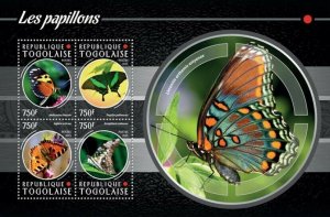 2015 TOGO MNH. BUTTERFLIES   |  Y&T Code: 4446-4449  |  Michel Code: 6639-6642