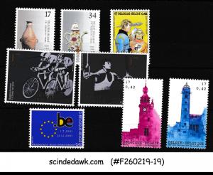 BELGIUM - 2001 SELECTED STAMPS - 8V MNH