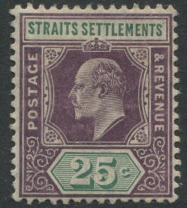 Straits Settlements KEVII 1904 25 cents violet & green mint o.g.