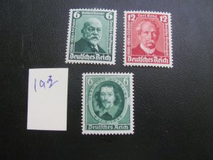 Germany 1936 MNH SC 470-472 SET  XF 17 EUROS (193)