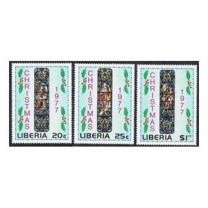 Liberia 791-793,MNH.Michel 1044-1046. Christmas 1977.Providence Baptist Church.