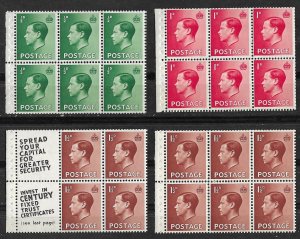 Great Britain # 230a~232b Edward VIII - booklet panes - VF  (1) VLH Unused
