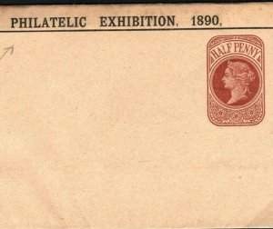 GB ADVERT STATIONERY *Philatelic Exhibition 1890*Imprint Newspaper Wrapper E129a