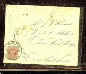 TRANSVAAL (P1110B) 1901 1D COVER TO DEADWOOD CAMP ST  HELENA