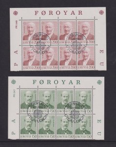 Faroe Islands  #53-54  cancelled  1980   Europa in blocks of 8 stamps