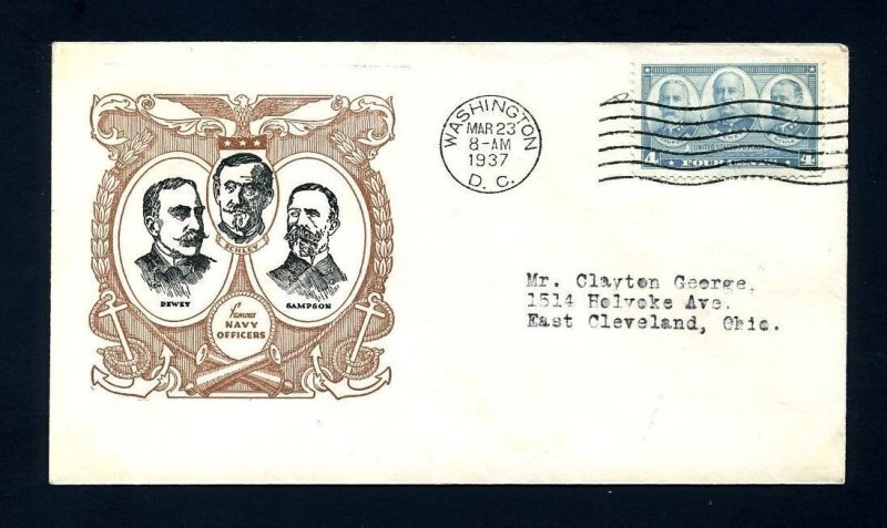 Set of # 785 to 794 on First Day Covers with various cachets dated 1936 to 1937
