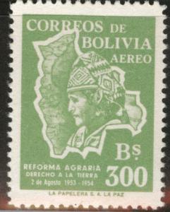 Bolivia Scott C181 MH* 1954 stamp CV$1.75