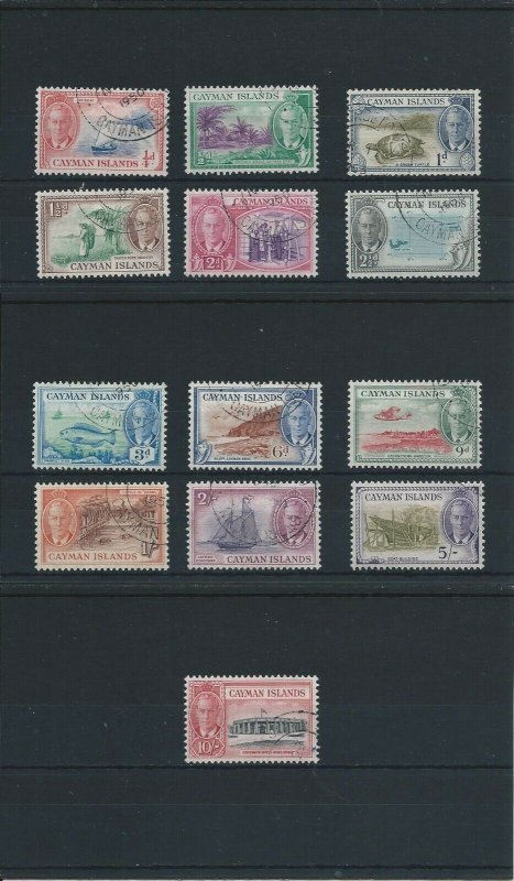 CAYMAN IS 1950 SET OF THIRTEEN FU SG 135/147 CAT £50