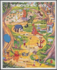 MICRONESIA Sc# 282 DISNEY SHEET of 8 DIFF WINNIE the POOH's 1 HUNDRED ACRE WOOD