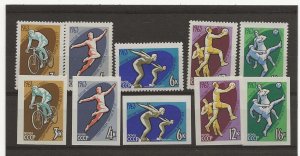 Russia 1963 Sport Spartakiad set of 5 perf & imperf sg.2868-72b  MNH