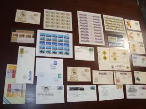 BEAUTIFULL LOT $$ 19 FDC COVERS 4 FULL MNH SHEET STAMPS RAILWAY TRAINS Uruguay