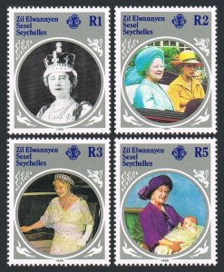 Zil Elwannyen Sesel Seychelles 101-105,MNH.Michel 99-102,Bl.3. Queen Mother,1985