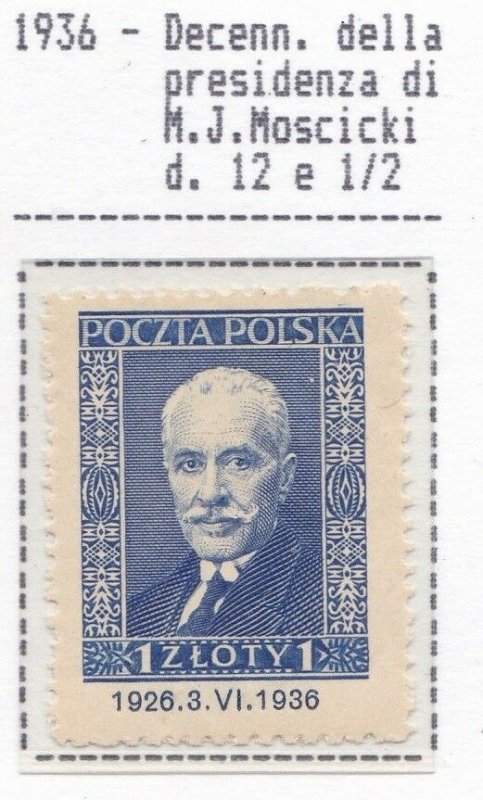1935-37 Poland / Polen / Poland/ Polska, N° 299/300+312/318 9 Values MNH