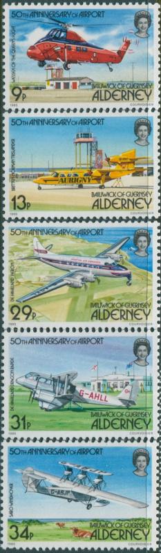 Alderney 1985 SGA18-A22 Airport set MNH