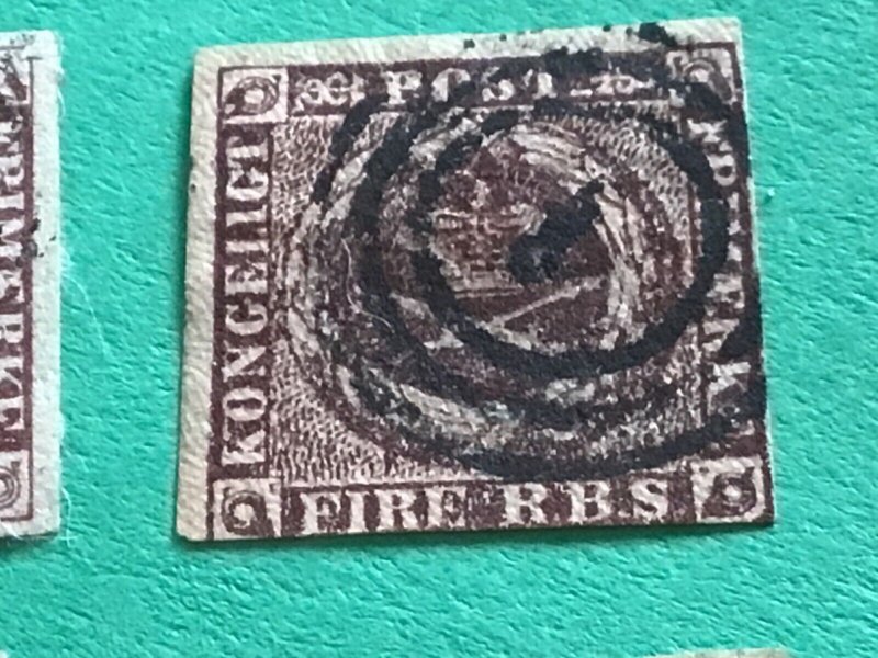 Denmark 4 early used stamps A12030