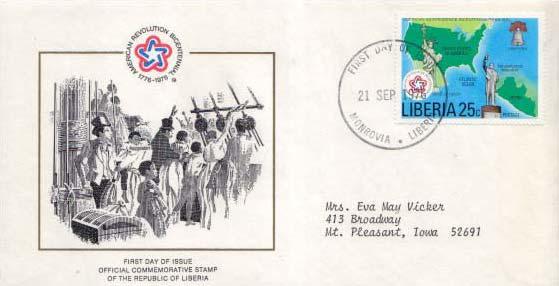 Liberia, First Day Cover, Americana, Maps