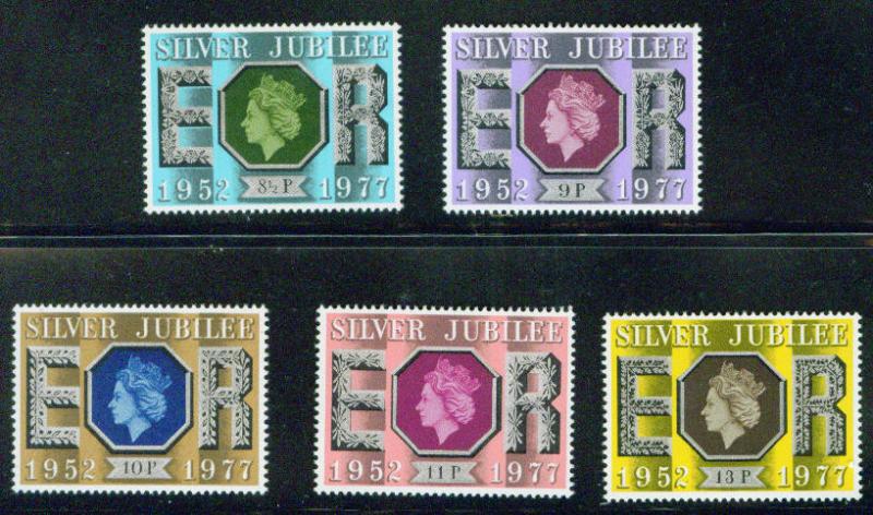 Great Britain Scott 810-814 MNH** 25th Anniv of QE2 Reign