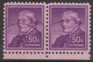 US Scott 1051, 1954 Liberty 50c Pair Anthony used