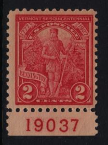 1927 Vermont Sesqui 150 yrs Sc 643 MNH, Hebert CV $30