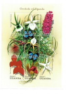 Uganda Flowers on stamps - Orchids Of Uganda Sheet of 9 Stamps - MNH