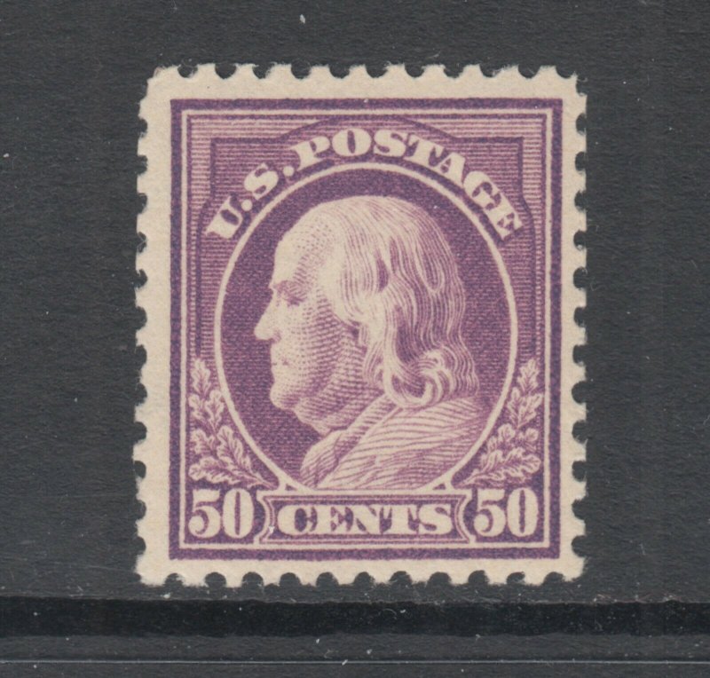 US Sc 517 MNH. 1917 50c red violet Franklin, Flat Plate Printing, F-VF