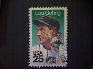 Stamp, United States, Scott #2417, used (o), 1989, Lou Gehrig, 25¢
