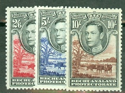 LC: Bechuanaland 124-136 MNH CV $110; scan shows only a few