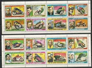 Equatorial Guinea = 1976 Pair of Motorcycle S/S-CTO Hnged(*)