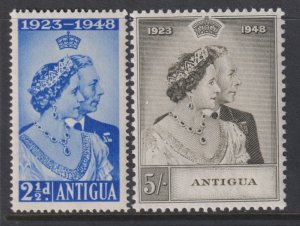 1949 Antigua QE Silver Wedding complete set MVLH Sc# 98 99 CV $13.55 Stk #1