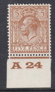 Spec N40(1) 5d Brown Block Cypher Control A24 imperf UNMOUNTED MINT