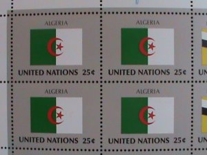 ​UNITED NATION-1989 SC#566-9- U. N. FLAGS SERIES MNH FULL SHEET- VERY FINE