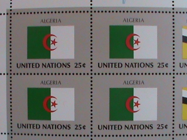 ​UNITED NATION-1989 SC#566-9- U. N. FLAGS SERIES MNH FULL SHEET- VERY FINE