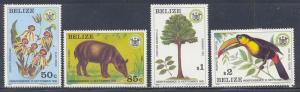 Belize Scott # 596 - 599 MH short set