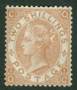 SG 121 2/- brown lettered QC. A fine fresh lightly mounted mint example...