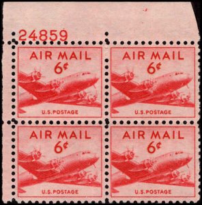 US #C39 SKYMASTER MNH UL PLATE BLOCK #24859 DURLAND .60¢