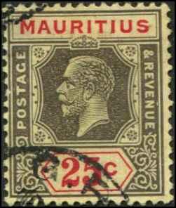 Mauritius SC# 194 King George VI 25c  Die 1 wmk 4 Used SCV $67.50