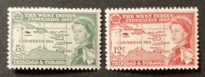 Trinidad & Tobago 1958 #86,88, West Indies, MNH.