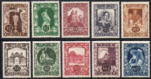 Austria Sc #B208-217 MNH; Mi #812-821