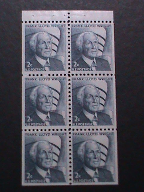 ​UNITED STATES-1966-SC#1280a   FRANK LIOYD WRIGHT  BOOKLET PANE MNH VERY FINE