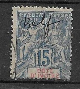 FRENCH COLONIAL - IVORY COAST - 1892 - 15 - Used -