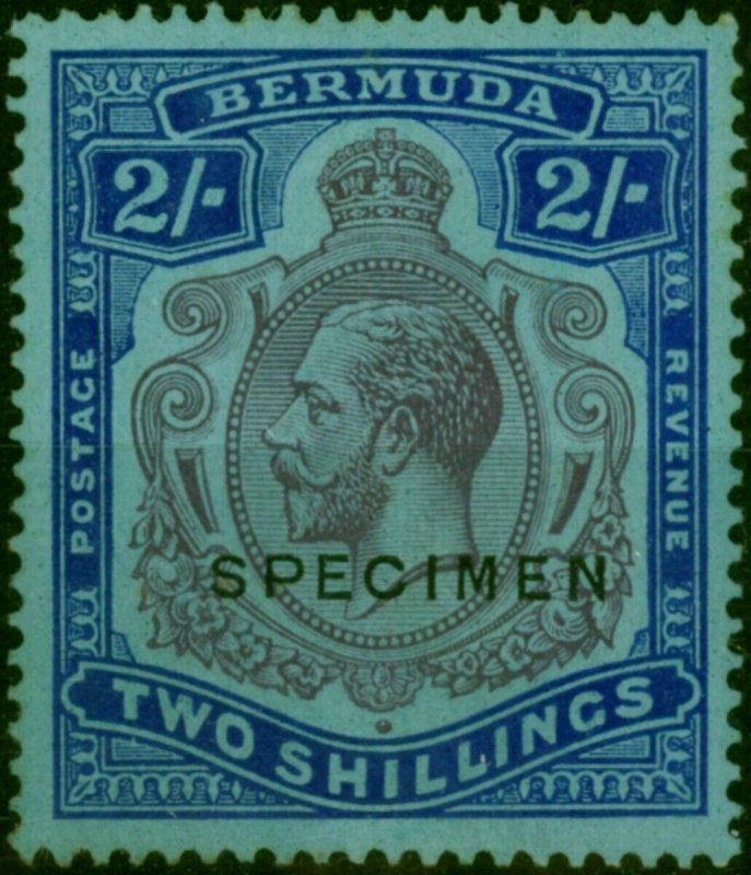Bermuda 1927 2s Purple & Bright Blue-Pale Blue Specimen SG88a Good MM