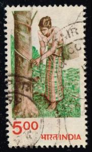 India #849a Rubber Tapping; used (0.35)