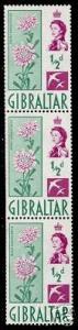 Gibraltar 147a Coil Strip MNH Flower