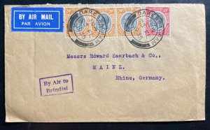 1935 Dar Es Salam Tanganyika British KUT Airmail Cover To Rhine Germany